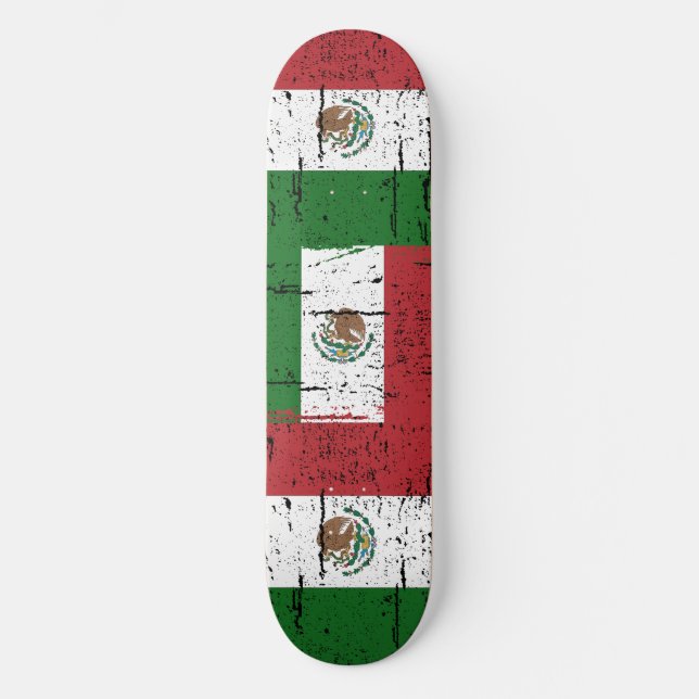 Vintage Mexico Flag Skateboard (Front)