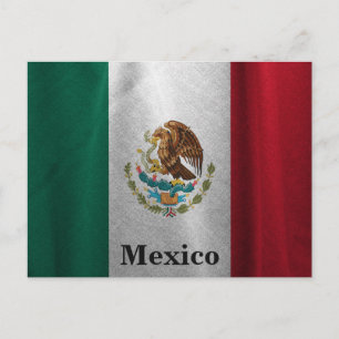 Vintage Mexico Flag Travel Tourism Postcard