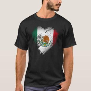 Vintage Mexico Heart Mexico Flag for Mexican Men W T-Shirt