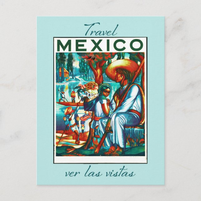 Vintage Mexico Mexican Tourism Travel Postcard (Front)