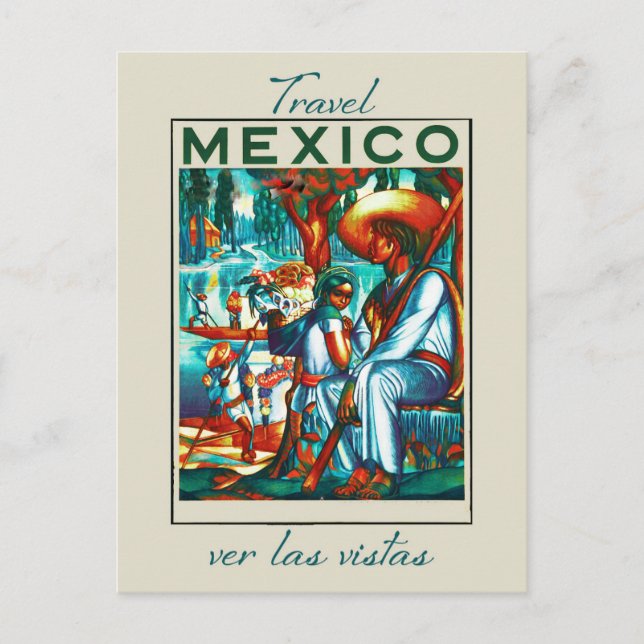 Vintage Mexico Mexican Tourism Travel Postcard (Front)