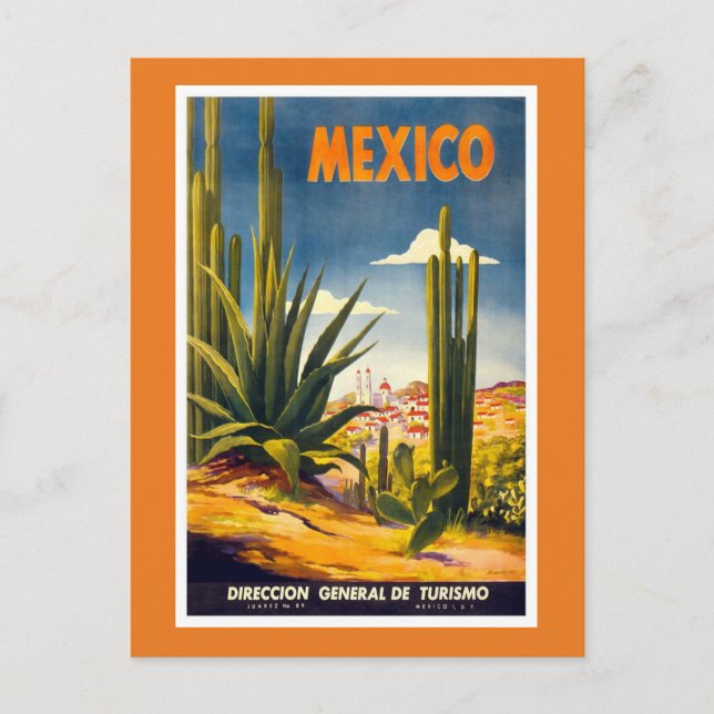 Vintage Mexico Travel Advertisement Postcard (Front)