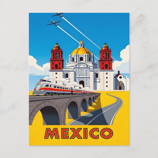 Vintage Mexico travel Announcement Postcard (Front)