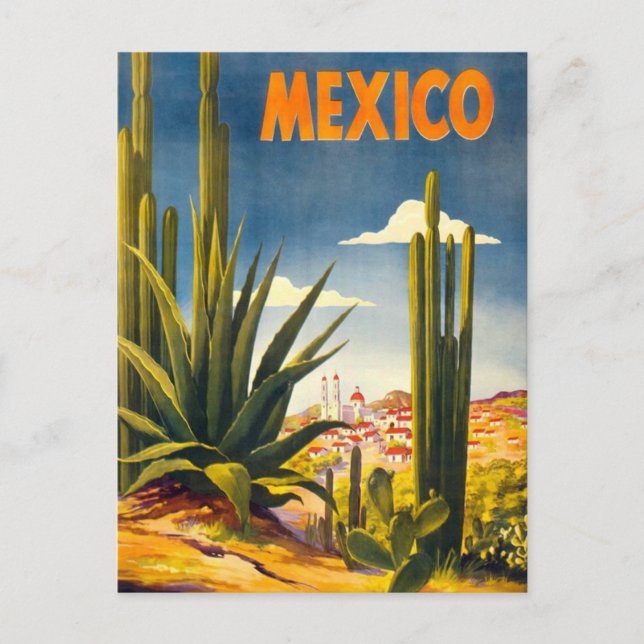 Vintage Mexico Travel Postcard (Front)