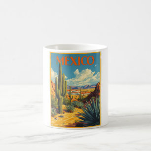 Vintage Mexico Travel Retro Desert Art Cactus Coffee Mug
