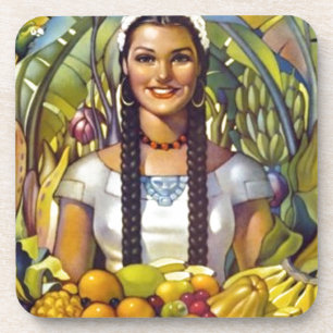 Vintage Mexico Travel Tourism Advertisement Coaster