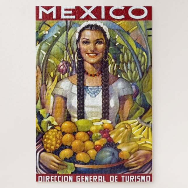 Vintage Mexico Travel Tourism Advertisement Jigsaw Puzzle (Vertical)