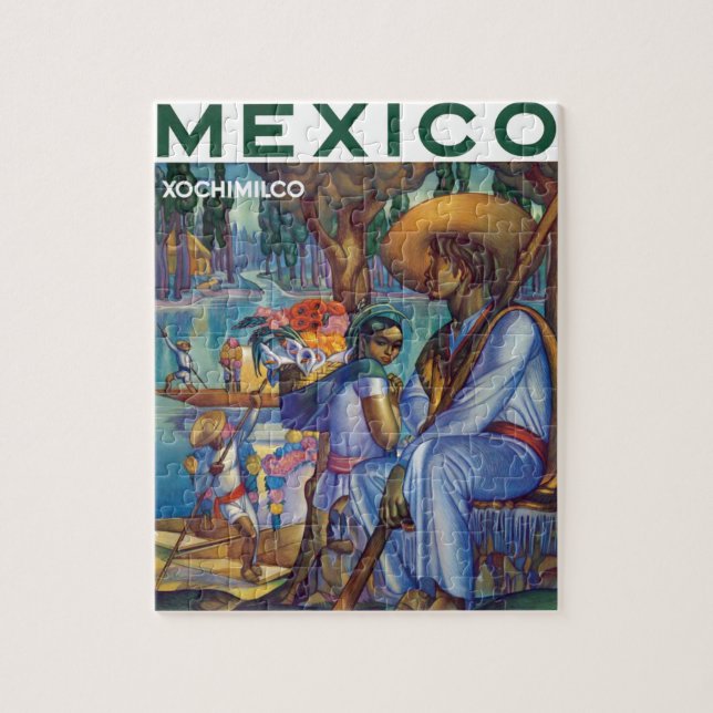 Vintage Mexico Travel Tourism Advertisement Jigsaw Puzzle (Vertical)