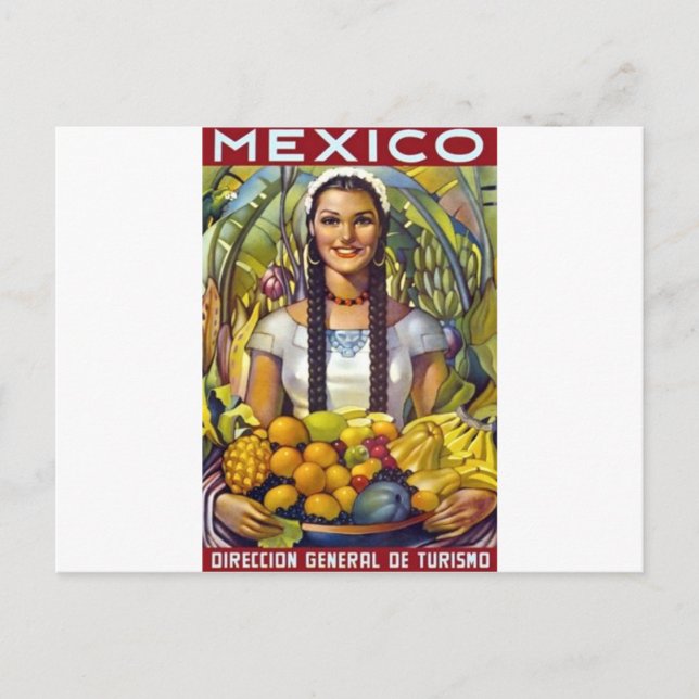Vintage Mexico Travel Tourism Advertisement Postcard (Front)