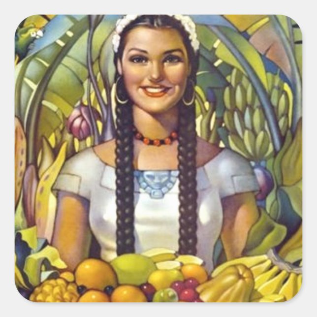 Vintage Mexico Travel Tourism Advertisement Square Sticker (Front)