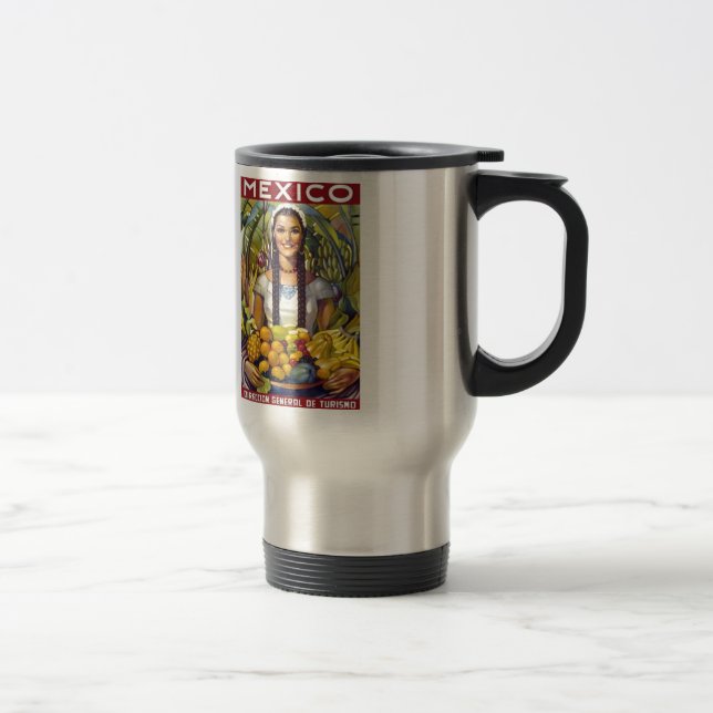 Vintage Mexico Travel Tourism Advertisement Travel Mug (Right)