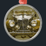 Vintage MG Sports Car Metal Tree Decoration<br><div class="desc">Image of a vintage MG Sports Car</div>