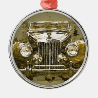 Vintage MG Sports Car Metal Tree Decoration