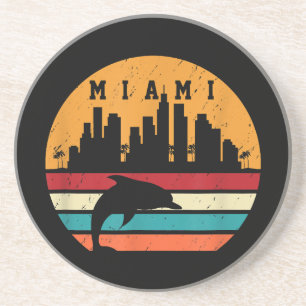 Vintage Miami 80s Dolphin Silhouette Souvenir Dolp Coaster