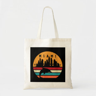 Vintage Miami 80s Dolphin Silhouette Souvenir Dolp Tote Bag