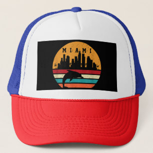 Vintage Miami 80s Dolphin Silhouette Souvenir Dolp Trucker Hat