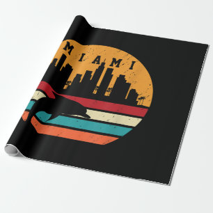 Vintage Miami 80s Dolphin Silhouette Souvenir Dolp Wrapping Paper