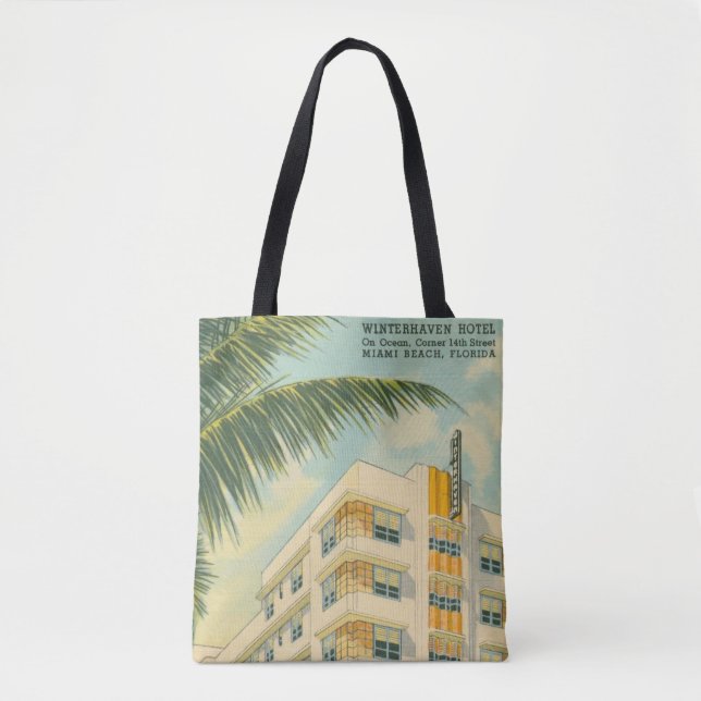 Vintage Miami Art Deco Tote Bag (Front)