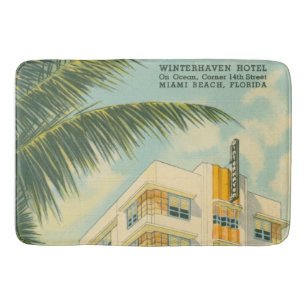 Vintage Miami Art Deco travel Bath Mat