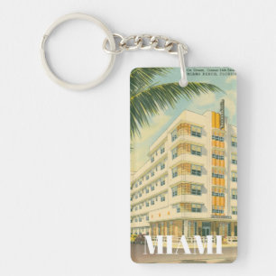 Vintage Miami Art Deco travel Key Ring