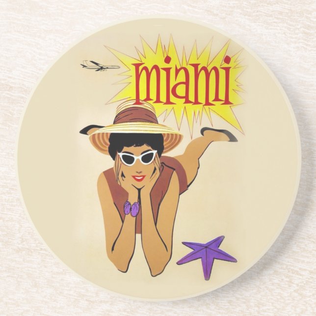 Vintage Miami Beach Coaster (Front)