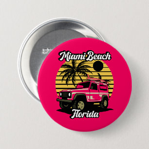 Vintage Miami Beach Florida 7.5 Cm Round Badge