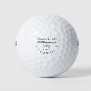 Vintage Miami-Beach-Florida Logo Grey Golf Balls