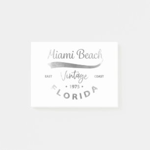 Vintage Miami-Beach-Florida Logo Grey Post-it Notes
