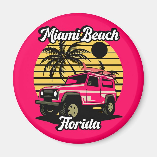 Vintage Miami Beach Florida Magnet (Front)