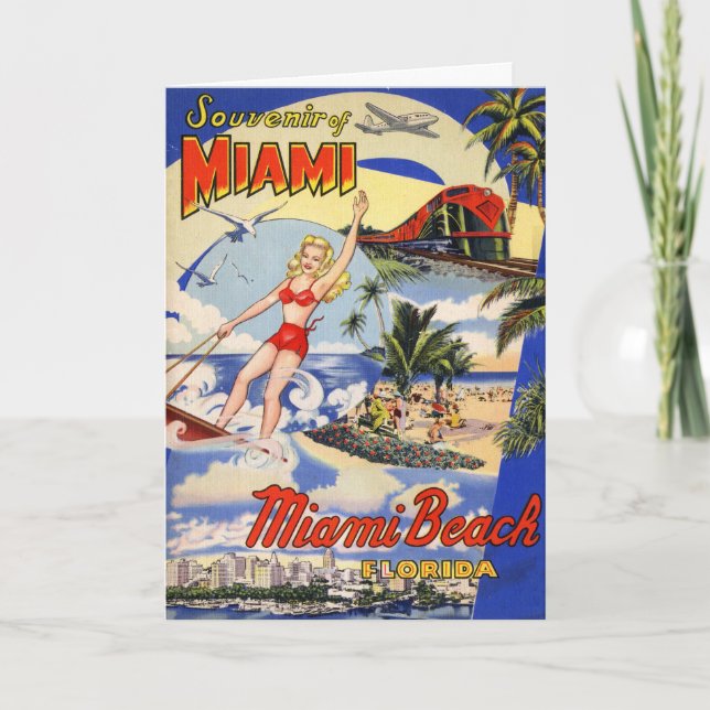 Vintage Miami Beach Florida Travel Postcard (Front)
