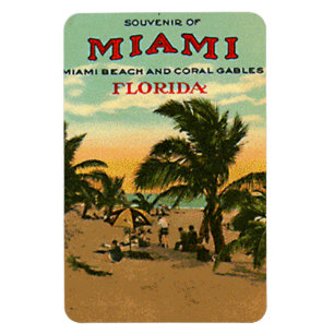 Vintage Miami Beach, Florida, USA - Magnet