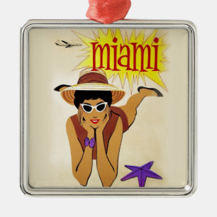 Vintage Miami Beach Metal Tree Decoration