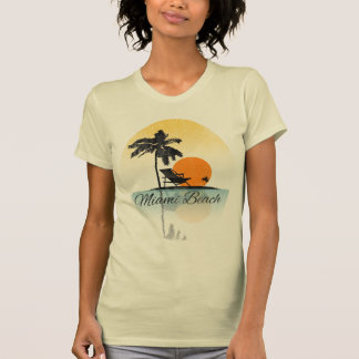 Vintage Miami Beach Palm Tree Silhouette T-Shirt