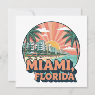Vintage Miami Florida 80s Art Travel Logo