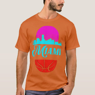 Vintage Miami Florida Cityscape Retro Basketball 1 T-Shirt