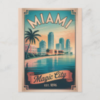 Vintage Miami Florida Magic City Retro Travel