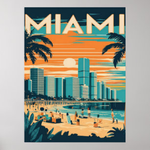 Vintage Miami Florida Poster