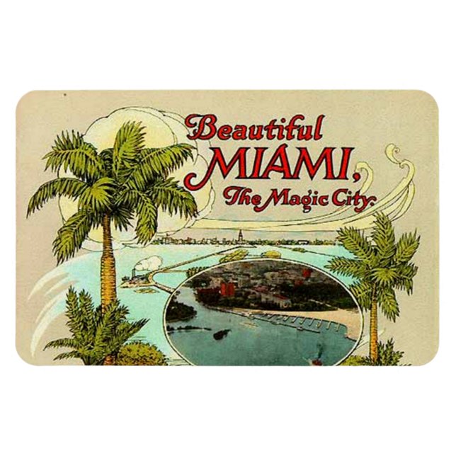 Vintage Miami, Florida, USA - Magnet (Horizontal)