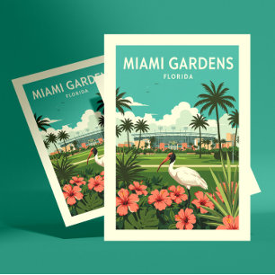 Vintage Miami Gardens Florida Postcard