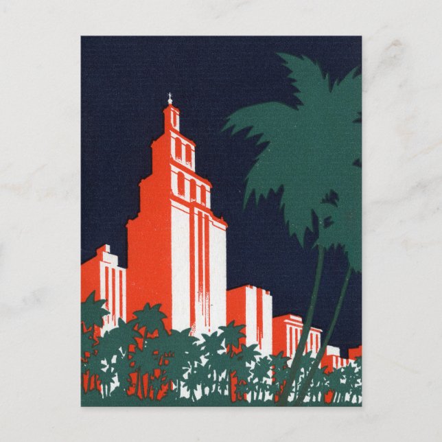 Vintage Miami Metropolis of the Tropics Postcard (Front)