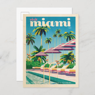 Vintage Miami Pool Postcard