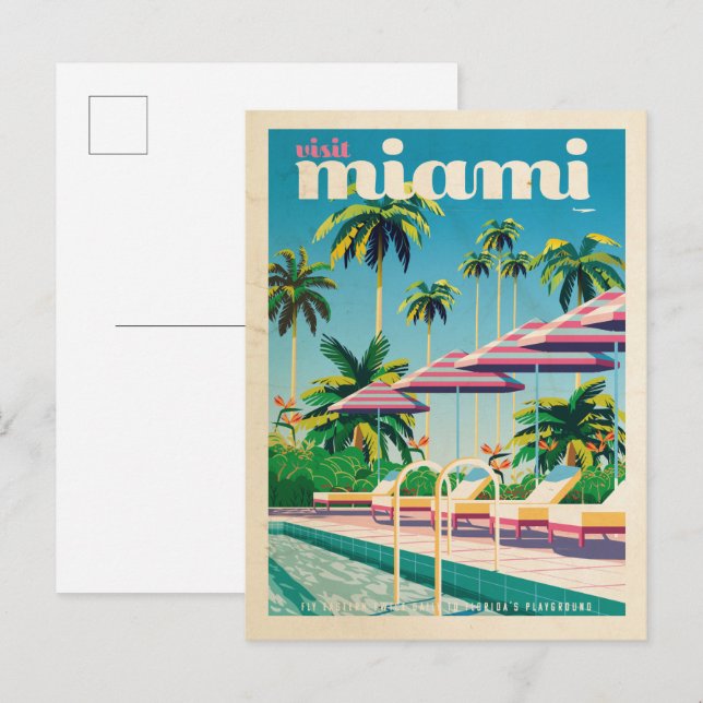 Vintage Miami Pool Postcard (Front/Back)