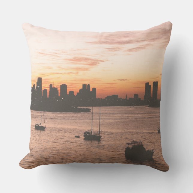 Vintage Miami Skyline Cushion (Front)