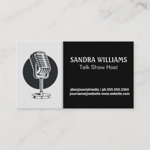 Vintage Mic   Podcast Host Business Card