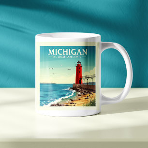 Vintage Michigan Coffee Mug