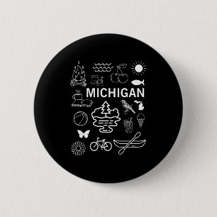 Vintage michigan favourite things - up north 6 cm round badge