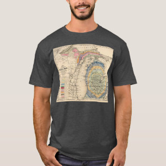 Vintage Michigan Geology Map 1873 T-Shirt