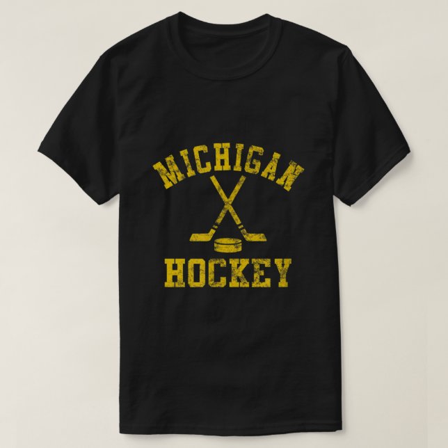 Vintage Michigan Hockey  T-Shirt (Design Front)