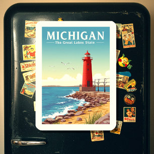 Vintage Michigan Magnet