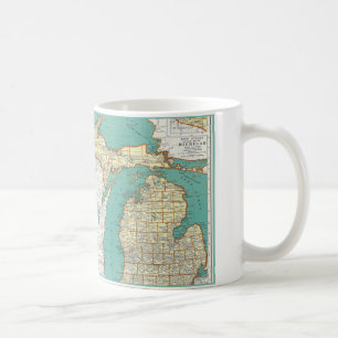 Vintage Michigan Map Coffee Mug